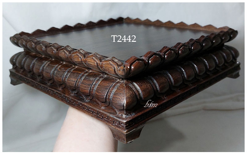 กี๋ ฐานบัว ฐานพระ สไตล์จีน สี่เหลี่ยมจัตุรัส ท๊อป19cm