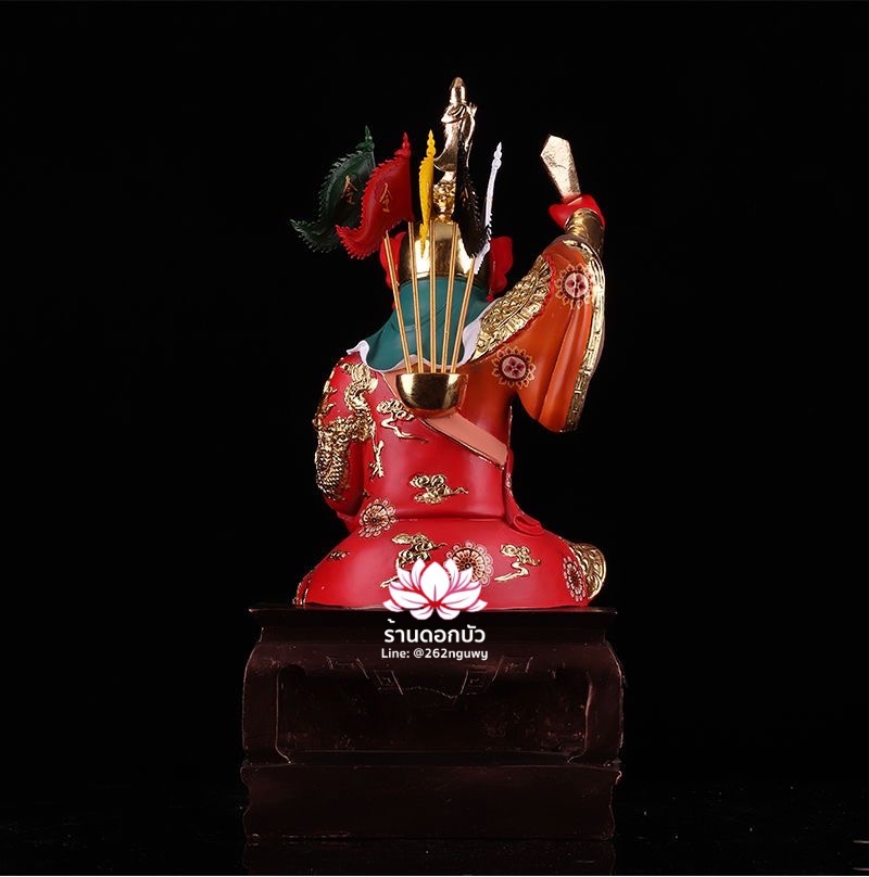 ไต่สือเอี๊ย พ้อต่อกง กวนอิมไต่ซือ เทพเจ้าสายนรก ปางนั่งเหยียบเสือ งานเรซิ่น ขนาด 12/16/19/26 นิ้ว