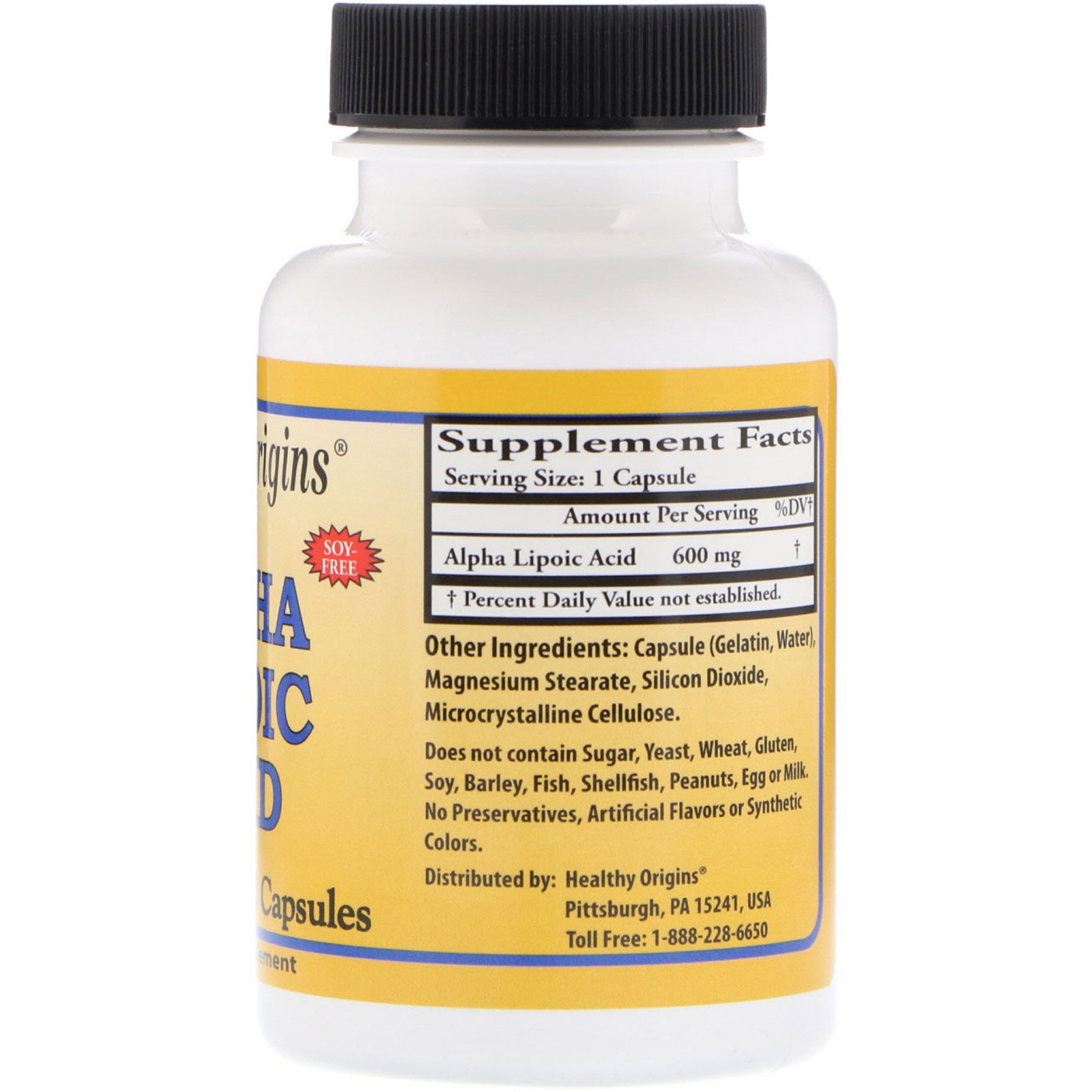 อัลฟาไลโปอิก, Alpha Lipoic Acid 600 mg