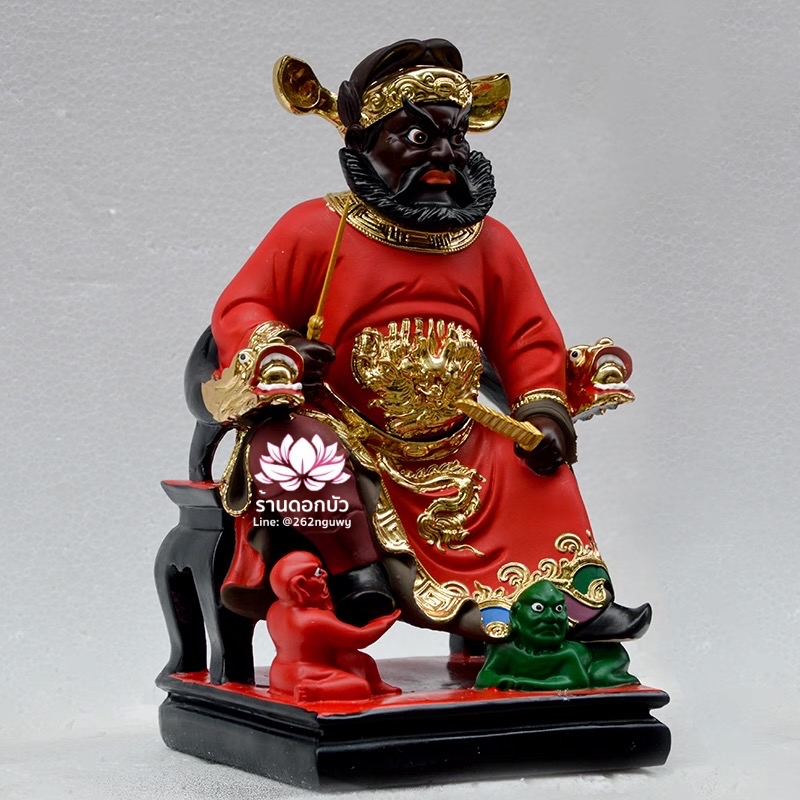 เทพเจ้าจงขุย จงขุยเทียนซือ จงขุยเอี๋ยกง ปางนั่งบัลลังก์มังกร งานเรซิ่น ขนาด 12 นิ้ว