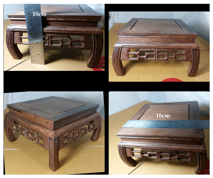 ฐานไม้สไตล์จีน หรือกี๋(ขาโค้ง) ท๊อป16cm ตัวละ