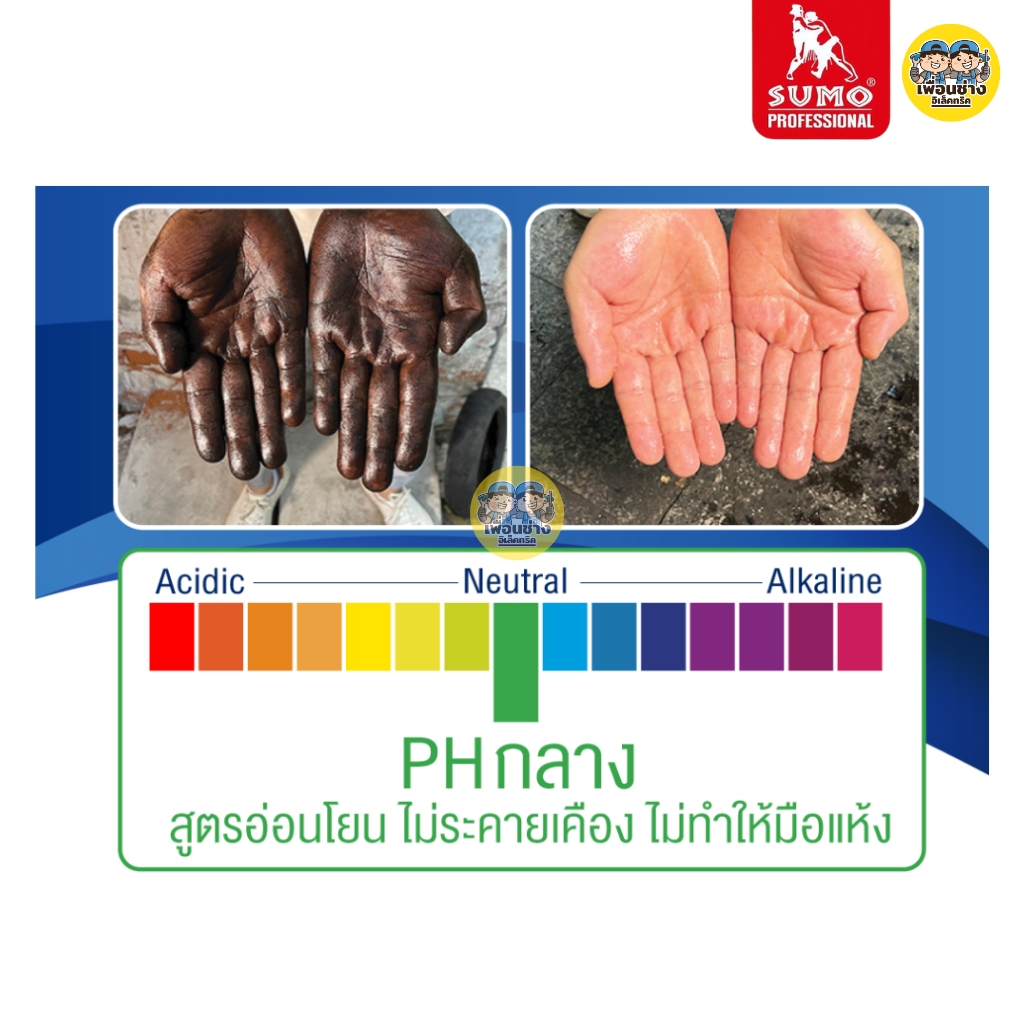 SUMO สบู่เหลวผสมผงขัด 500 ml. สำหรับล้างคราบน้ำมันเครื่อง จารบี ซิลิโคน สีสปรย์ มีกลิ่นหอมดอกมะลิ