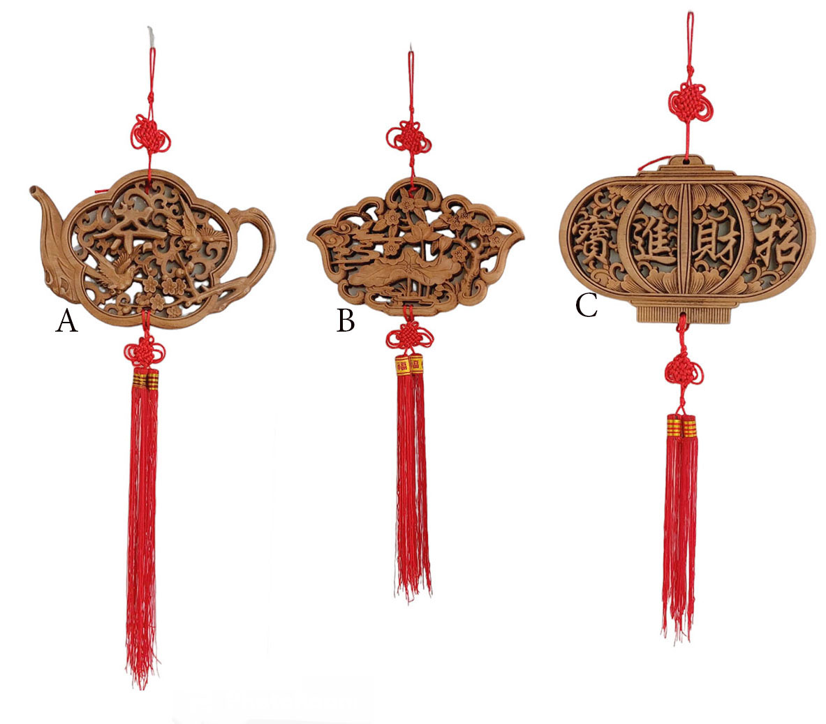 แผ่นไม้การบูรแกะลายสัญลักษณ์มงคลจีน ขนาดเล็ก-BPT018-