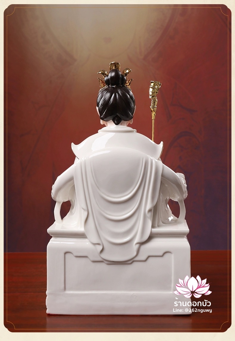 เง็กเซียนฮ่องเต้ หยกอ๋องส่องเต่ และพระนางซีหวังหมู่ กิมบ้อเนี่ยเนี้ย ประทับนั่งบัลลังก์มังกร ขนาด 12/16/19 นิ้ว