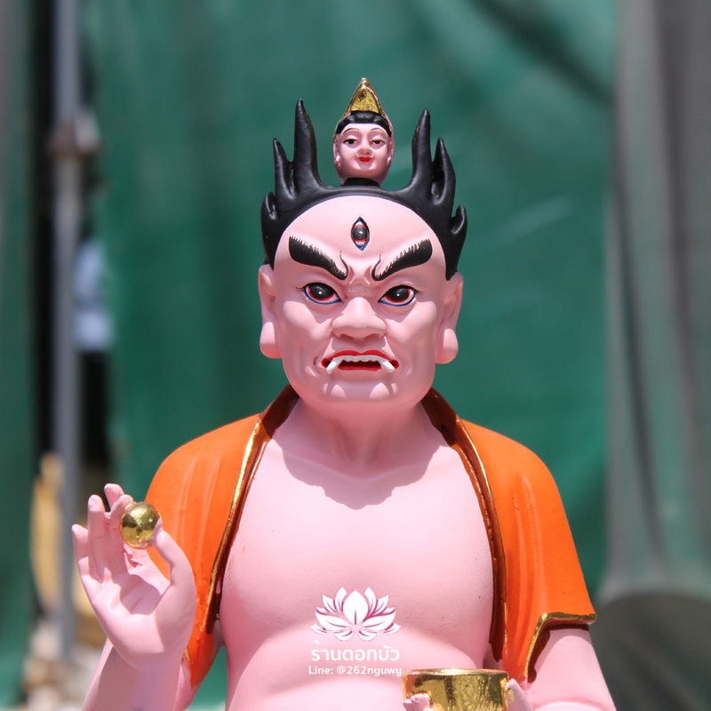 ไต่สือเอี๊ย พ้อต่อกง กวนอิมไต่ซือ เทพเจ้าสายนรก ปางนั่ง งานเรซิ่น ขนาด 16/26 นิ้ว