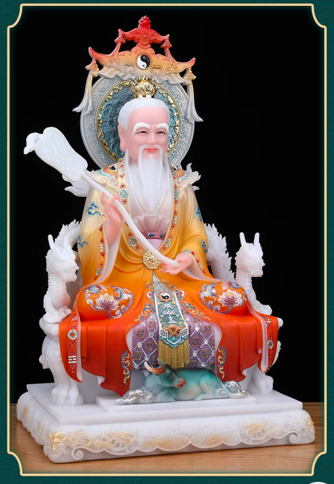 ศาสดาเต๋า ซำเช้งเต๋าจ้อ โตเต็กเทียนจุน หรือไท่ส่องโล้กุ๊น หง่วนซี่เทียนจุน เล็งโป้เทียนจุน งานหินอ่อนคุณภาพสูง ขนาด 12/16/19/26 นิ้ว