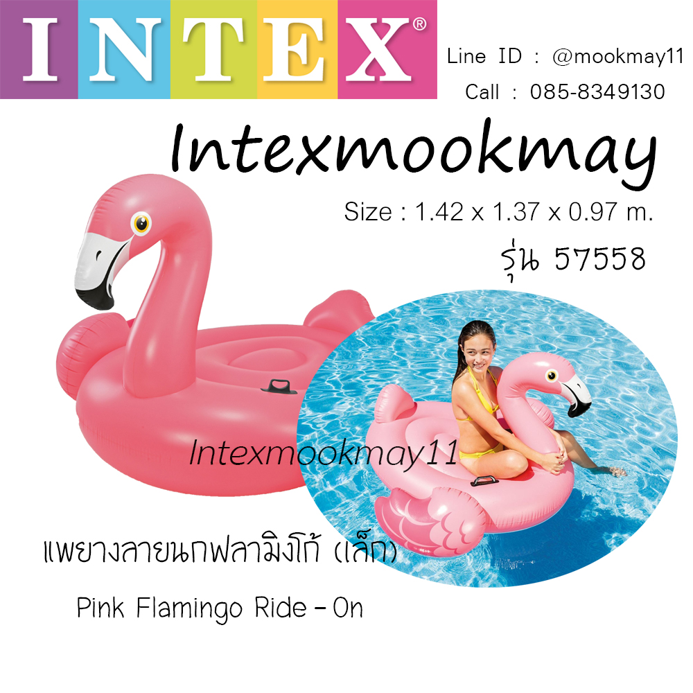 Intex 57558 แพยางนกฟามิงโก้ สีชมพู ตัวเล็ก