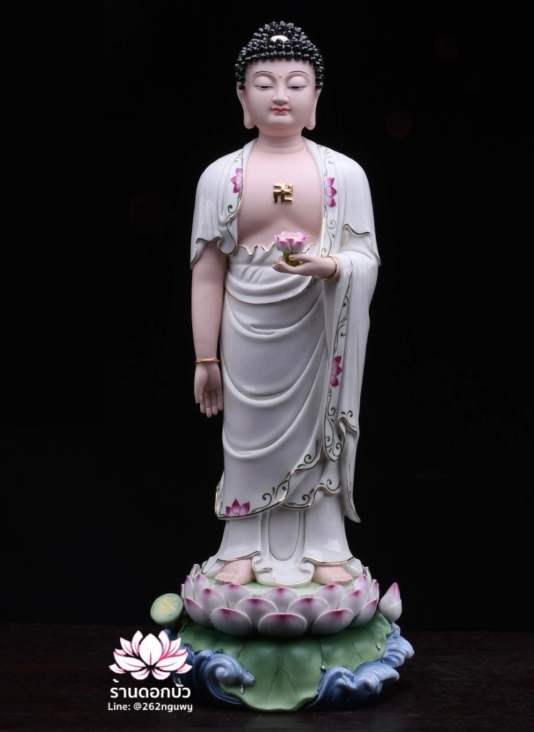 พระพุทธเจ้า (พระยูไล) พระโพธิสัตว์กวนอิม (กวนอิมผ่อสัก) พระมหาสถามปราปต์โพธิสัตว์ (ไต่ซีจี่ผ่อสัก) ขนาด 22/24/26 นิ้ว