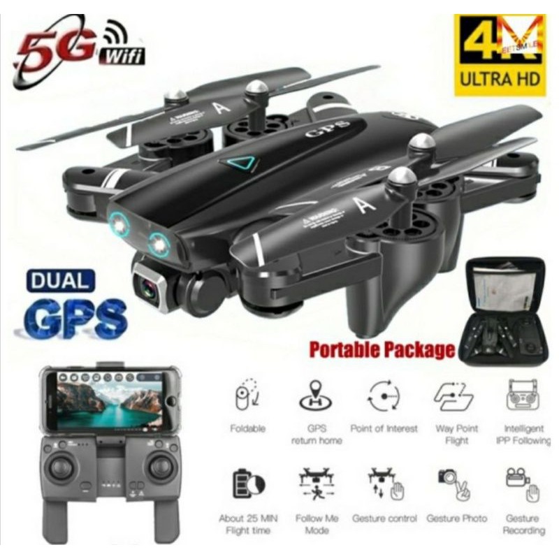 DM107 GPS-5G ระบบGPS+Optical Flow Sensor FPV WIFI ความชมชัด 1080P วิทยุควบคุม 2.4 GHZ.ชุดพร้อมบิน