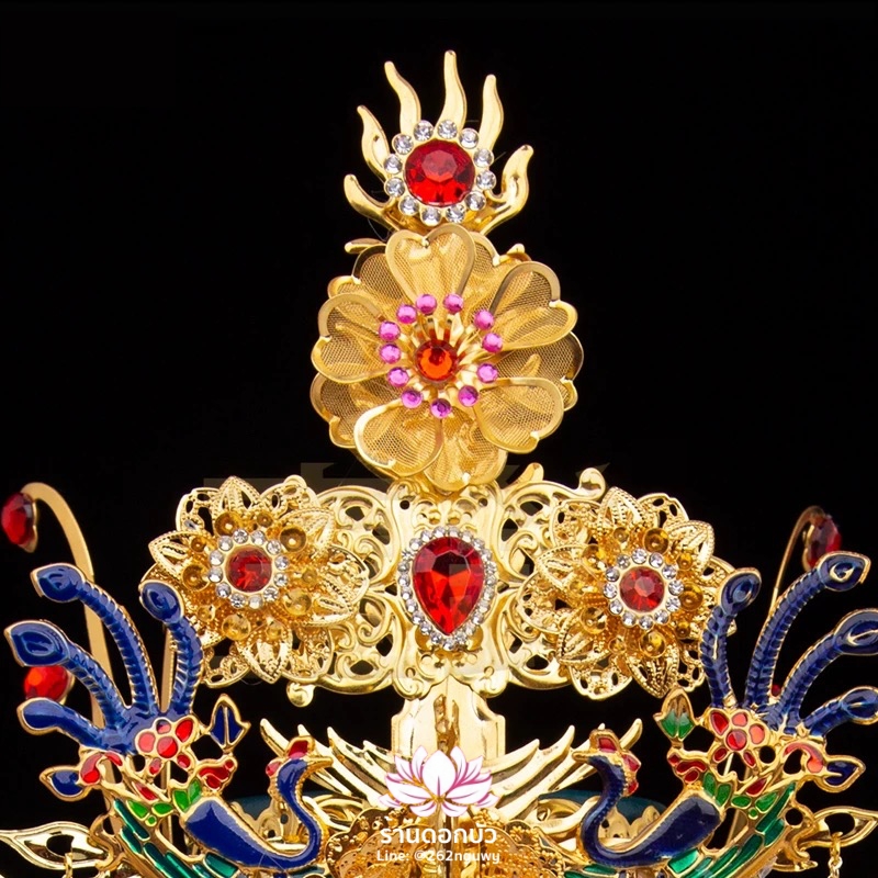 หมวกเทพเจ้าฝ่ายหญิง หมวกเทพนารี หมวกเทวนารี หมวกพระโพธิสัตว์กวนอิม หมวกพระจีน หมวกกิมซิ้น