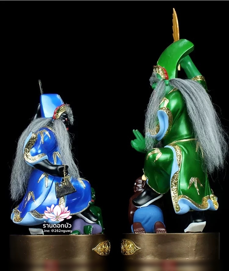 ชิดเอี๋ยโป๊ยเอี๋ย ตั่วแปะหยี่แปะ ยมฑูตขาวดำ ปางยืนเหยียบบริวาร งานเรซิ่น ขนาด 8/12/16/19 นิ้ว