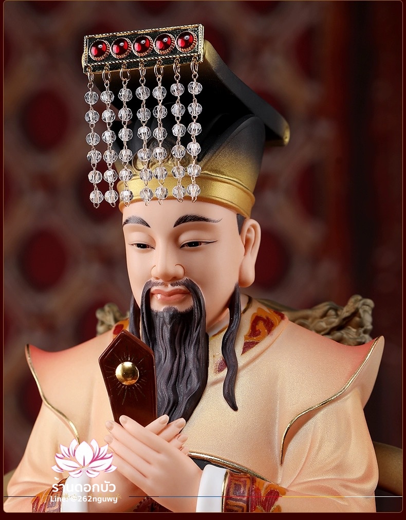 เง็กเซียนฮ่องเต้ หยกอ๋องส่องเต่ ประทับนั่งบัลลังก์มังกรและสิงห์ คุณภาพพรีเมียม ขนาด 12/14/16 นิ้ว