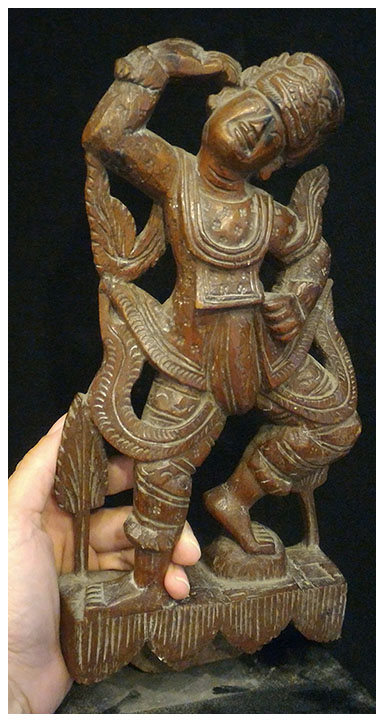 ตุ๊กตาไม้แกะสลัก-รำโขน(หัวยักษ์) สูง 29cm