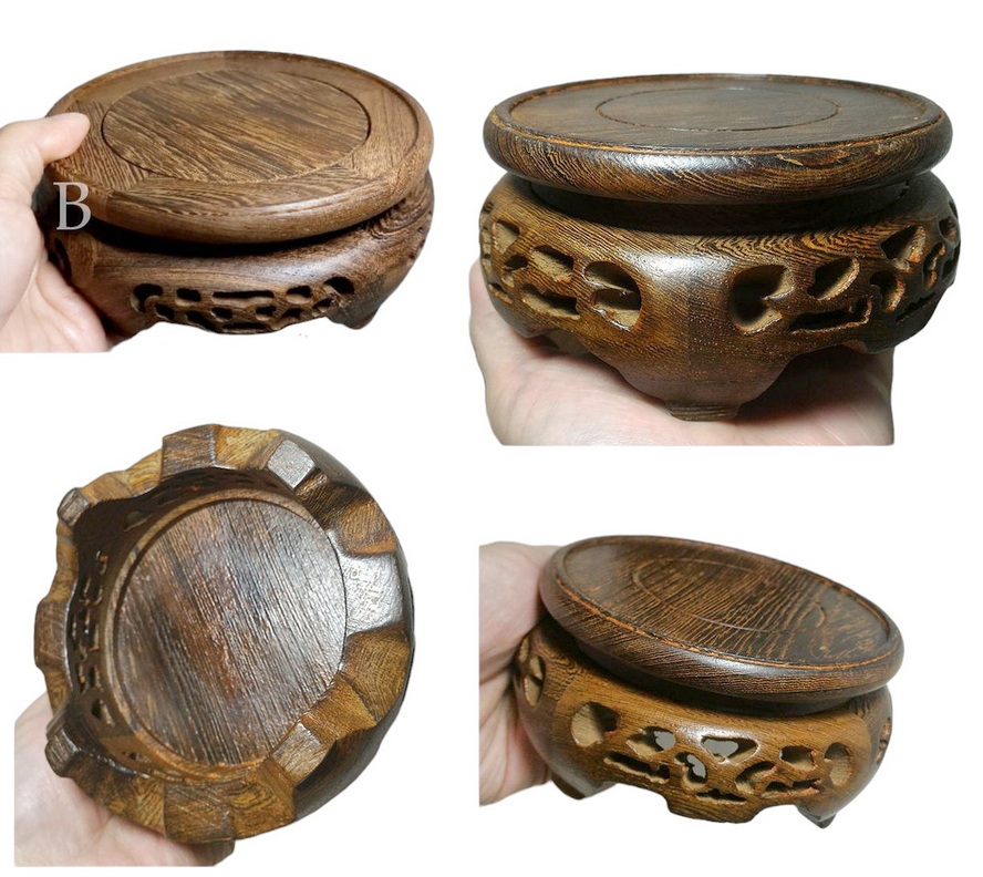 กี๋หรือฐานไม้ทรงกลม ไม้wenge (แบบด้าน)--BPT054--