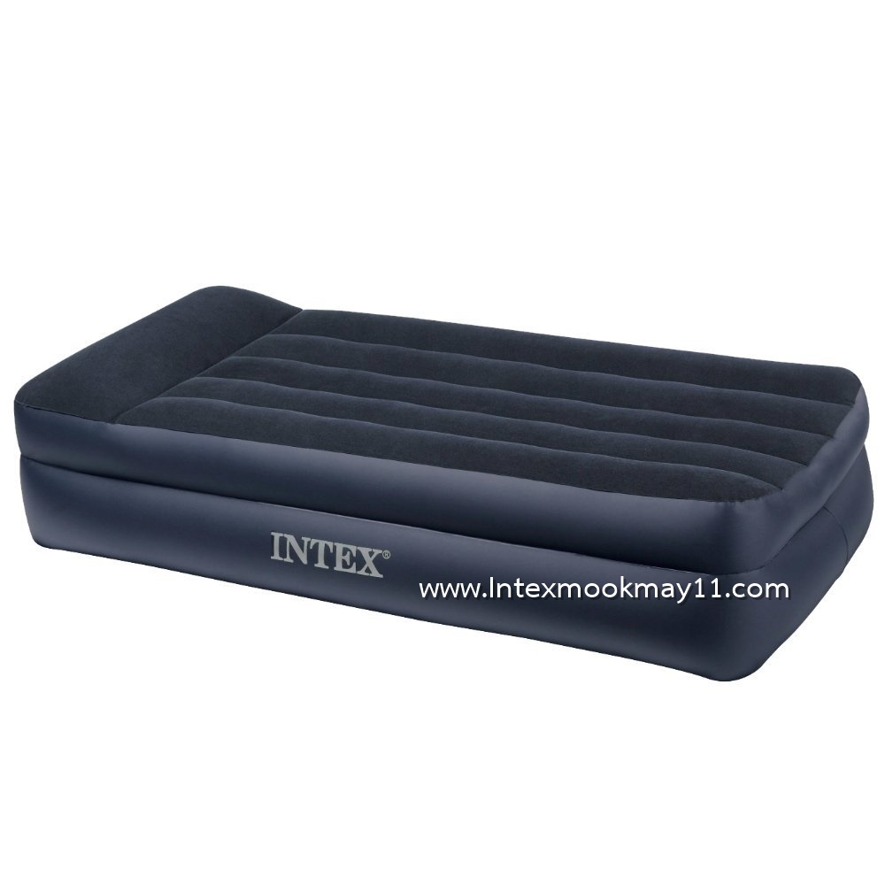 Intex 64122 Pillow Rest Raised ที่นอนเป่าลมสีดำ ขนาด 3.5 ฟุต ปั้มลมในตัว