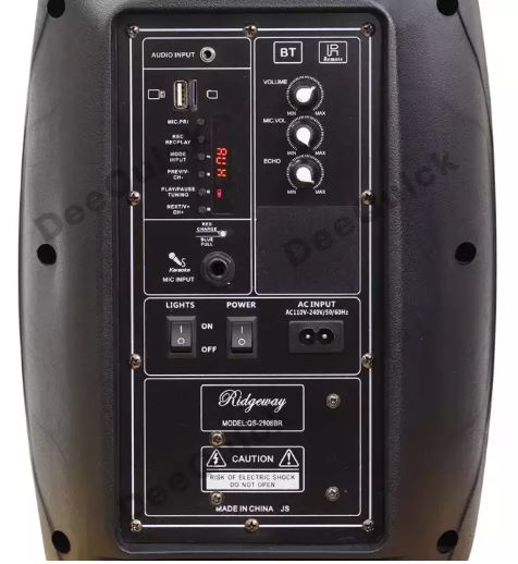 ตู้ลำโพง CEFLAR QS-2908BR ลำโพงบลูทูธพกพา KARAOKE 8นิ้ว