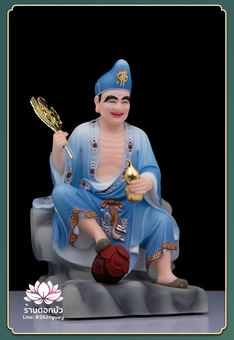 พระอรหันต์จี้กง เต้าจี้ฉานซือ งานหินอ่อนคุณภาพสูง ขนาด 12/16/19/26 นิ้ว