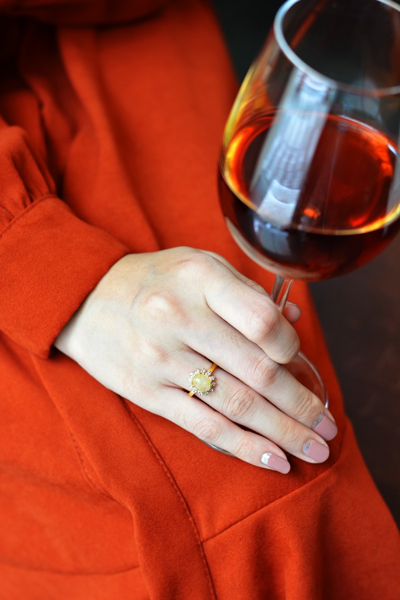 แหวนไหมทอง Golden Rutile Quartz ring