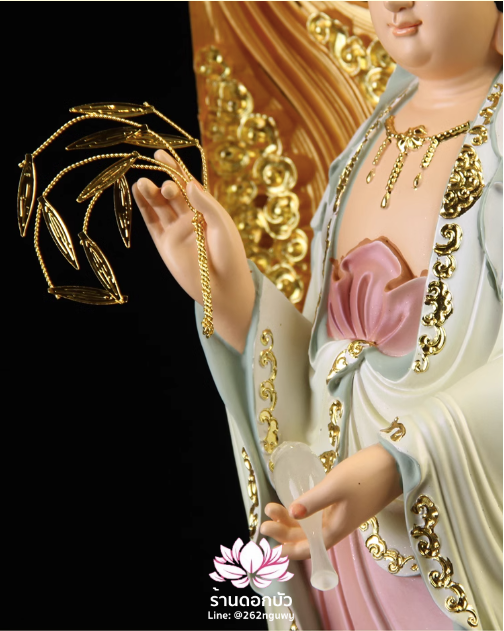 พระพุทธเจ้า (พระยูไล) พระโพธิสัตว์กวนอิม (กวนอิมผ่อสัก) พระมหาสถามปราปต์โพธิสัตว์ (ไต่ซีจี่ผ่อสัก) ปางยืนบนดอกบัว ขนาด 12/16/19/26/36 นิ้ว