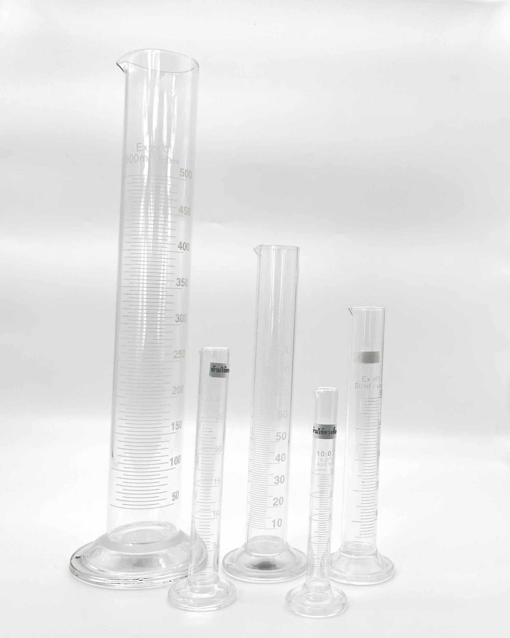 กระบอกตวง (แก้ว) , กระบอกตวงปริมาตร , กระบอกตวงแก้ว , measuring cylinder glass ขนาด 50-1000 ml