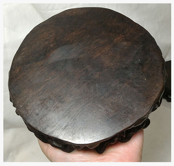 ฐานหรือกี๋ไม้สไตล์จีน ทรงรากไม้ ทรงกลม