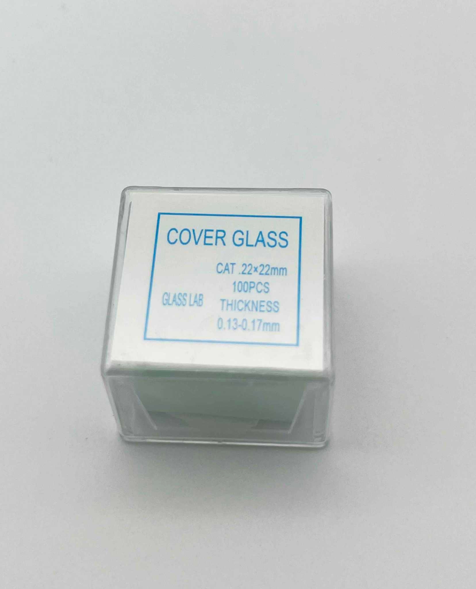 0722111 กระจกปิดสไลด์, แผ่นปิดกระจกสไลด์, Cover glass ขนาด 22x22 mm