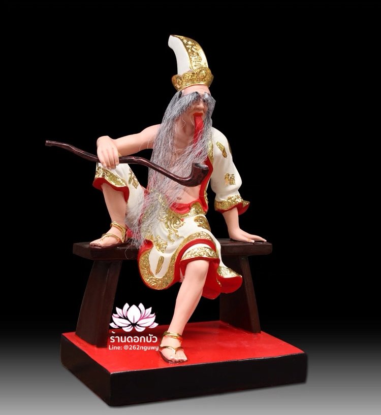 ชิดเอี๋ยโป๊ยเอี๋ย ตั่วแปะหยี่แปะ ยมฑูตขาวดำ ปางนั่งชันเข่า งานเรซิ่น ขนาด 10/12/16 นิ้ว