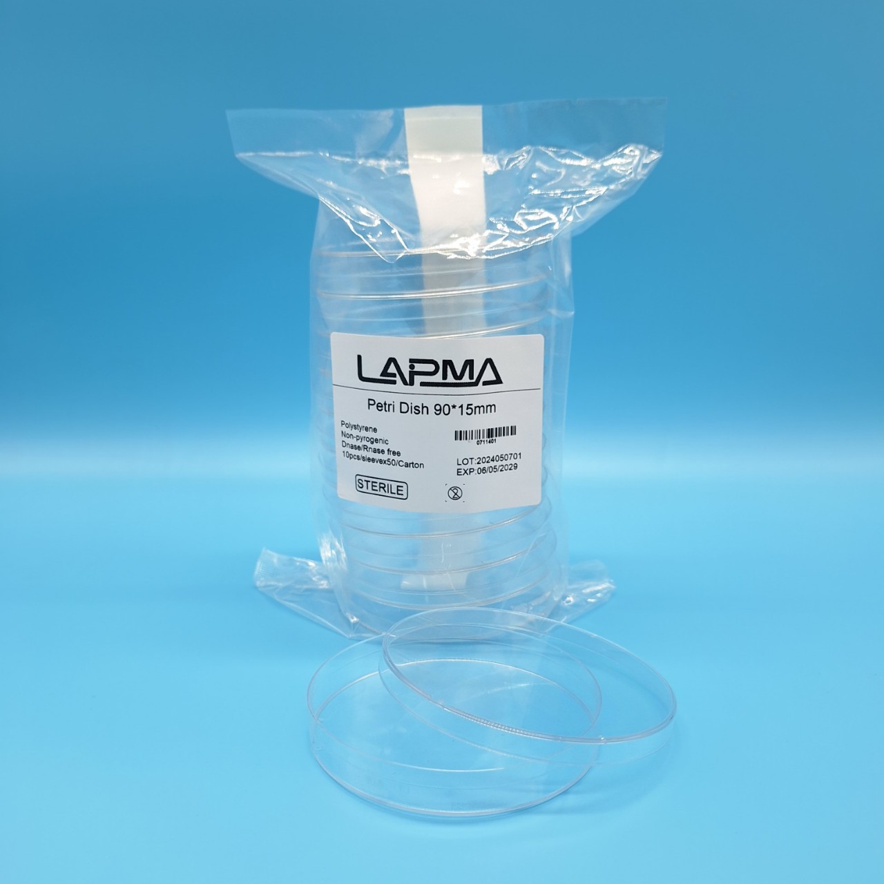 จานเพาะเชื้อ ขนาด 90x15 มม , Petri dish 90x15 mm , พลาสติก LAPMA 500 คู่ต่อลัง (ขายส่ง)