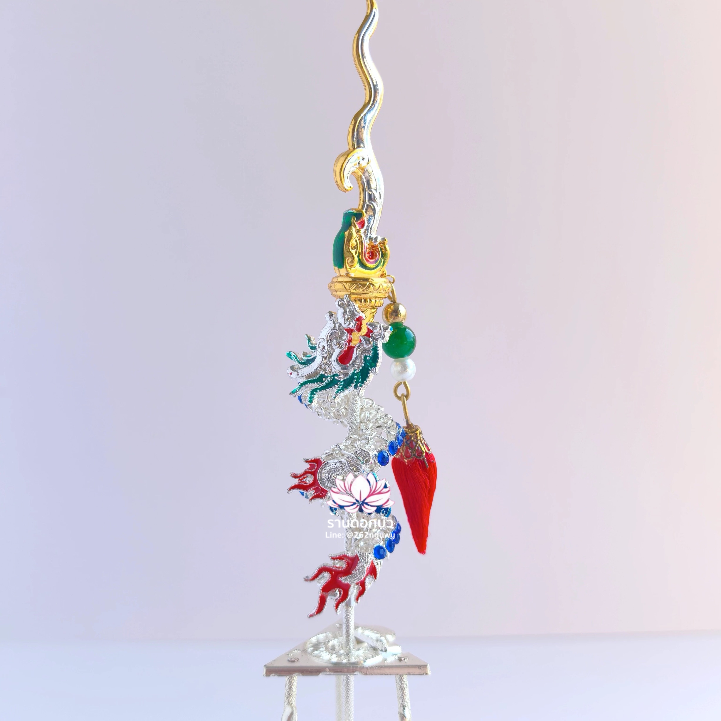 ทวนพร้อมห่วงนาจา สำหรับองค์พระกิมซิ้น อาวุธเทพเจ้านาจา หลี่โล่เฉี้ย จงตั๋นหง่วนโส่ย งานไต้หวันพรีเมียม