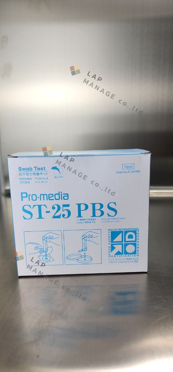 Promedia ST-25 PBS ชุด Swab ตรวจสอบความสะอาดของภาชนะพื้นผิว (Environmental swab on food surface for microbial count)