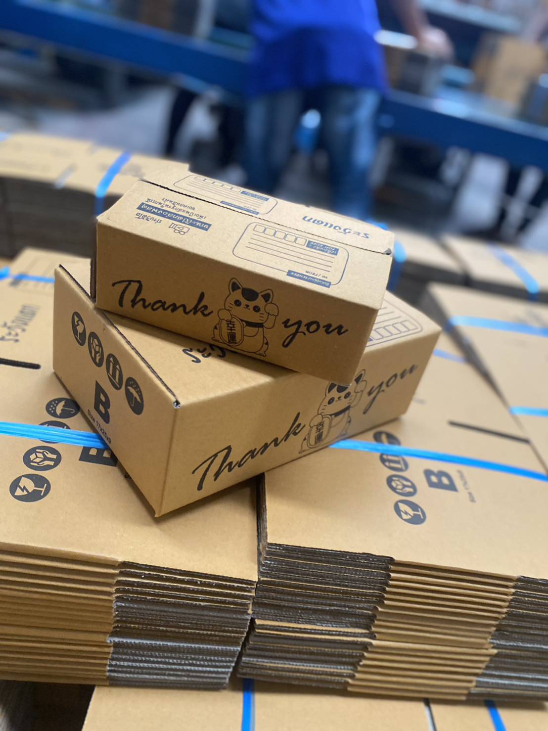 กล่องพัสดุ Thankyou กล่องลายแมว กล่องลายขอบคุณ เบอร์ 00, 0, A, 2A, B, 2B, C, D แพ็ค 20 ใบ ชิ้น 0 กก.