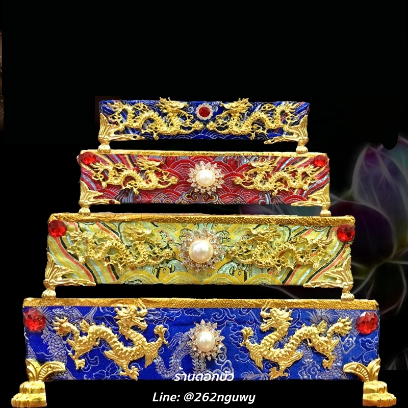 ฐานรององค์เทวรูป ฐานไม้รององค์พระกิมซิ้น ลายมังกร