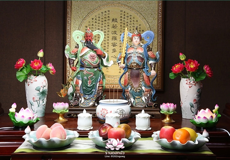 เทพเจ้ากวนอู และพระเวทโพธิสัตว์ (อุ่ยท้อผ่อสัก) ขนาด 14/18/20 นิ้ว