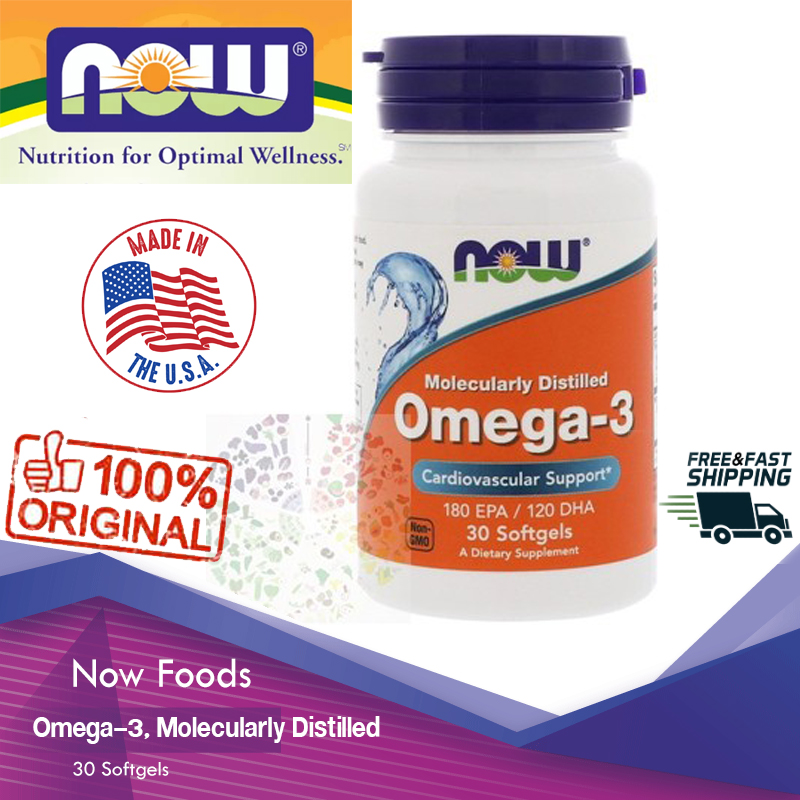 Now Foods, Omega-3, Molecularly Distilled, 30 Softgels