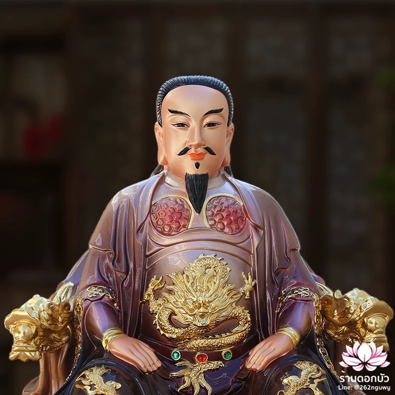 เฮี่ยนเที้ยนซ่งเต่ ตั่วเหล่าเอี๊ย หรือเจ้าพ่อเสือ ปางประทับนั่งบัลลังก์มังกร ขนาด 12/16/19 นิ้ว