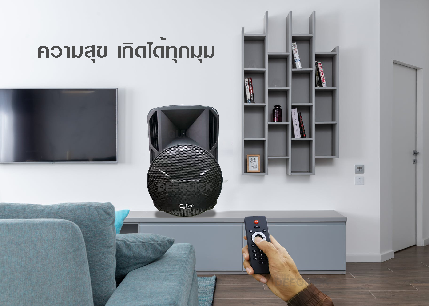 CEflar รุ่น M-1543 (K10) 15 นิ้ว บลูทูธ USB XLR และมีช่องเสียบไมค์สาย และมีไมค์ลอย 2 ตัว มีแบบเตอรี่ในตัว แอมป์ในตัว P.M.P.O. 10000W