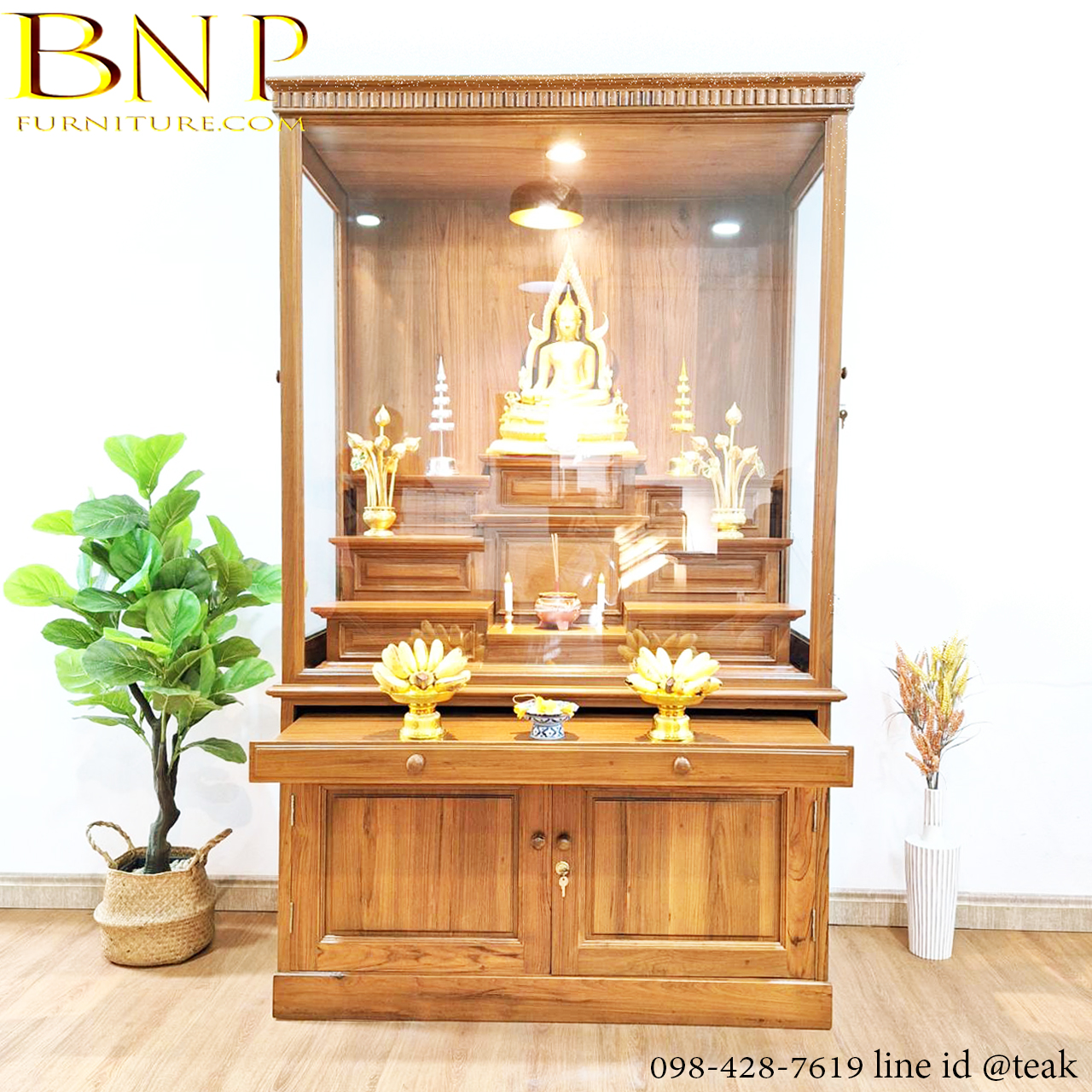 ตู้พระโมเดิร์นไม้สักทองรุ่นโมรอล moral