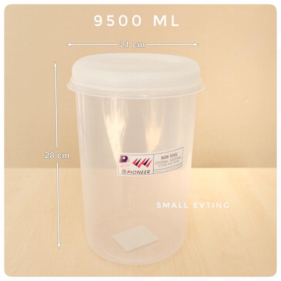 Small Evting ขวดโหล พลาสติก No.3006XL ความจุ 9500 ml สีใส ปลอดภัยสำหรับใส่อาหาร ใส่เครื่องดื่ม กล่องบรรจุอาหาร
