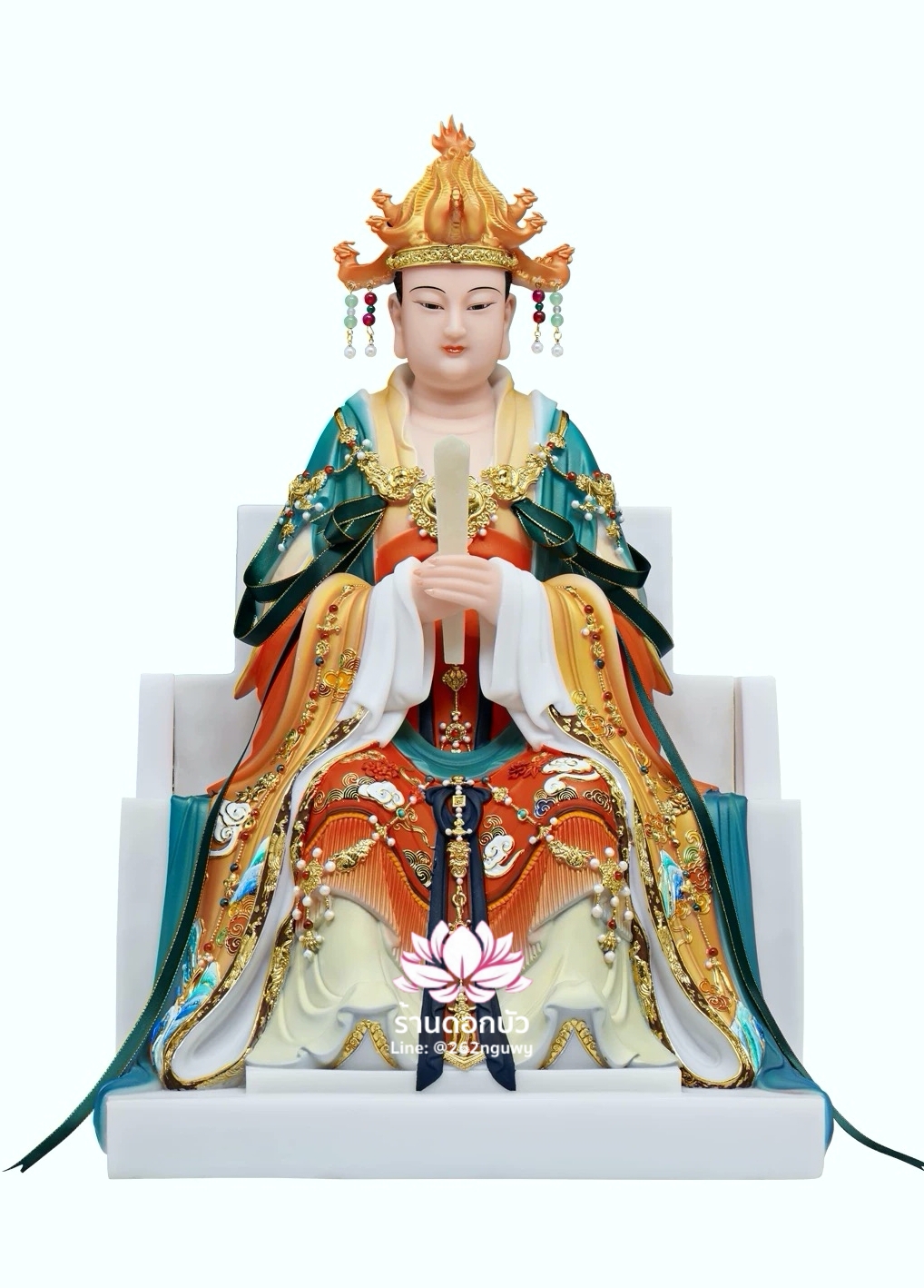 เง็กเซียนฮ่องเต้ หยกอ๋องส่องเต่ และ พระนางซีหวังหมู่ กิมบ้อเนี่ยเนี้ย งานหินอ่อนคุณภาพสูง ขนาด 12/16/19/26 นิ้ว