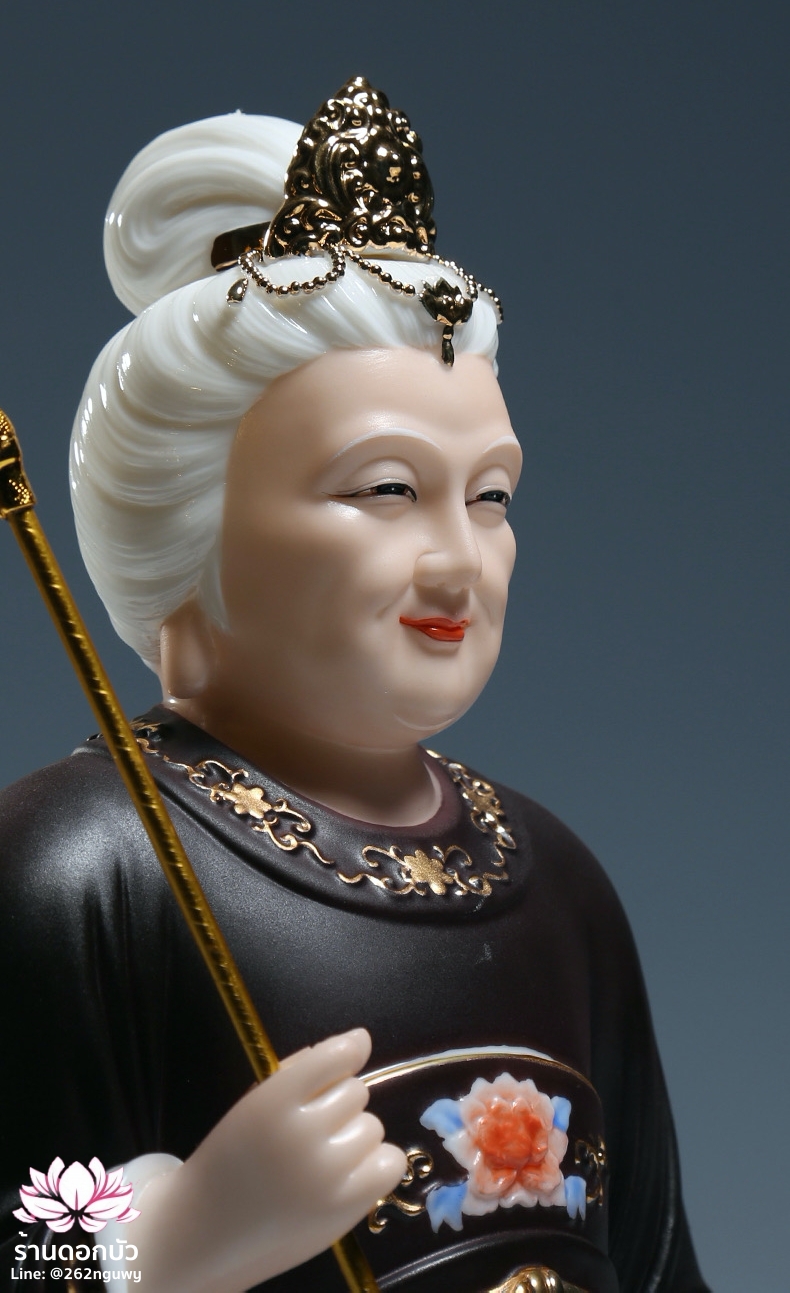 อ๋องโบ้เหนียวเหนียว กิมบ้อหงวนกุน หรือซีหวังหมู่ ปางประทับนั่งบัลลังก์บนภูเขาไท้ซาน ขนาด 12 นิ้ว