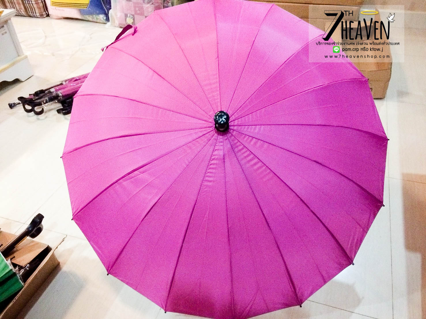 ของชำร่วยงานศพ ร่มไม้เท้า มียูวี (UV) คละสี