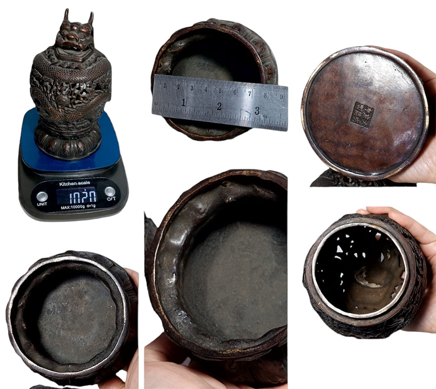 เตากำยาน กระถางกำยาน กระถางธูป ทองเหลืองสไตล์จีน