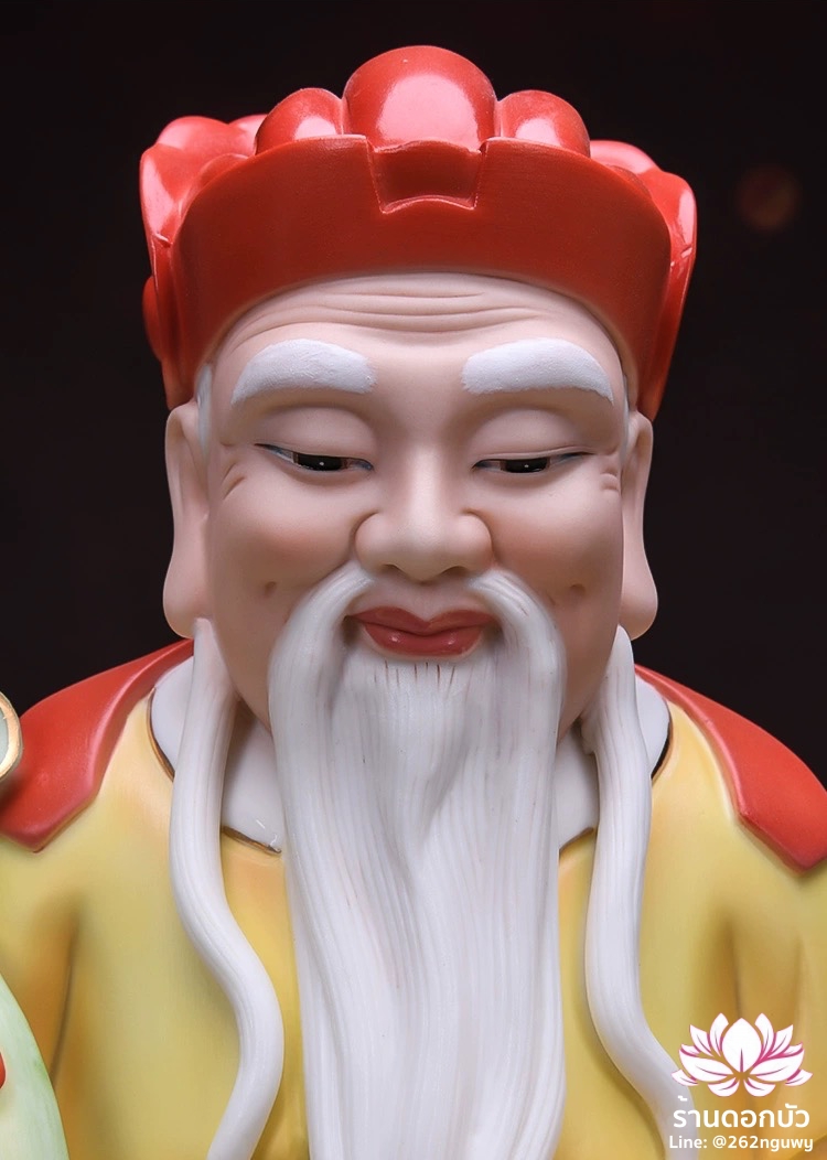 องค์พระแปะกง ปุนเถ้ากง เทพเจ้าที่ตี่จู้เอี๊ยะ เทพแห่งความมั่งคั่งร่ำรวย ปางนั่งบัลลังก์มังกร ขนาด 10/12 นิ้ว