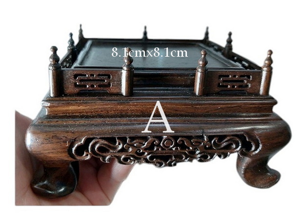 กี๋ ตั่งหรือฐานไม้ขนาดเล็ก ฐานสี่เหลี่ยมมีซุ้มรั้ว-B512-