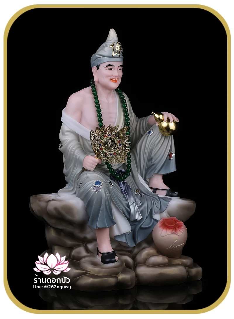 พระอรหันต์จี้กง เต้าจี้ฉานซือ งานหินอ่อนคุณภาพสูง ขนาด 12/16/19/26 นิ้ว