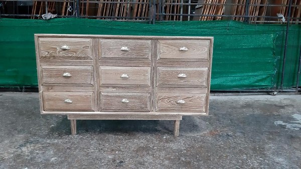 ตู้เอกสาร 9 ลิ้นชัก เสี้ยนขาว 50x150 สูง 90 ซม.