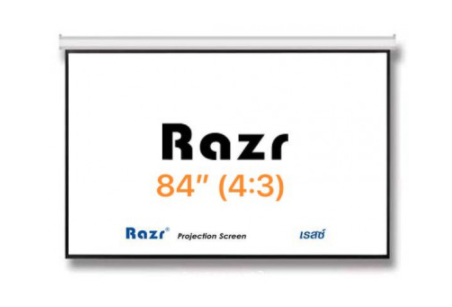 จอฉายโปรเจคเตอร์ แบบแขวนมือดึง ยีห้อ Razr (เรซน์) ขนาดทแยงมุม 84 นิ้ว (4:3)