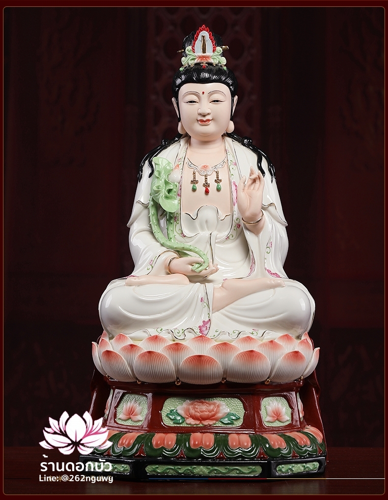 พระพุทธเจ้า (พระยูไล) พระโพธิสัตว์กวนอิม (กวนอิมผ่อสัก) พระมหาสถามปราปต์โพธิสัตว์ (ไต่ซีจี่ผ่อสัก) ขนาด 18 นิ้ว