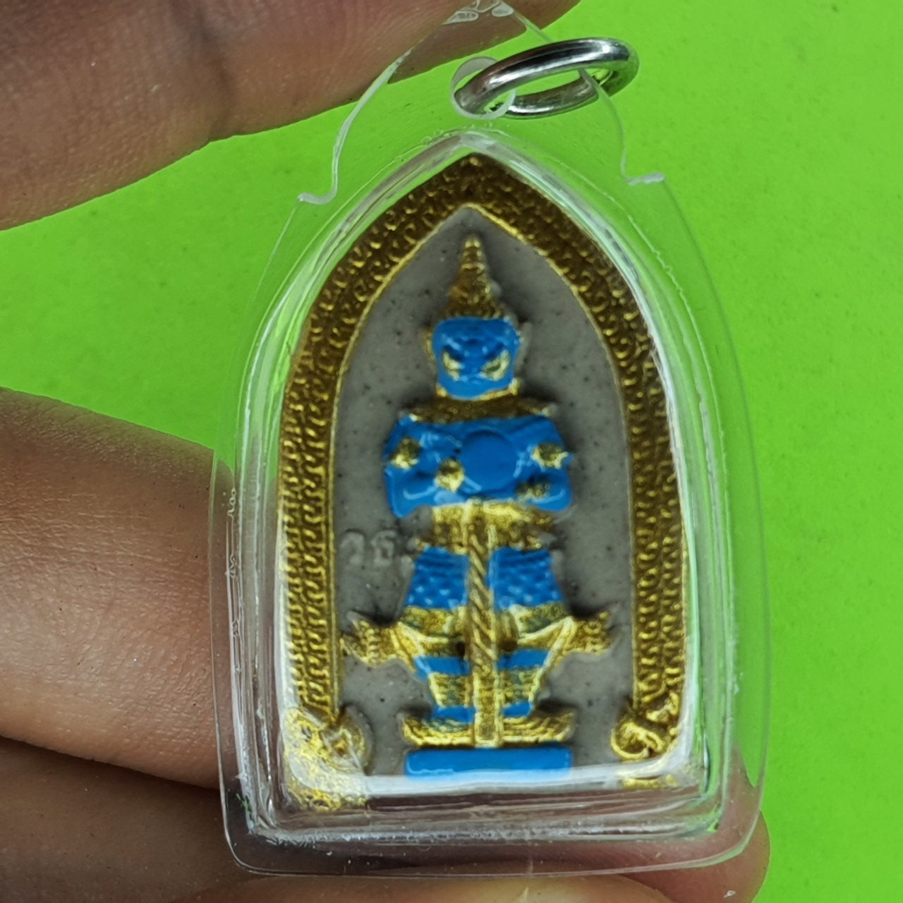 พระเครื่อง ท้าวเวสสุวรรณ เลี่ยมกรอบ สีขาว แต่ง สีฟ้า รุ่น แก้ปีชง รวยไม่จบ จนไม่เป็น ภัยไม่มี ท้าวเวสสุวัณ จี้ท้าวเวสสุวรรณ ท้าวเวสสุวรรณ