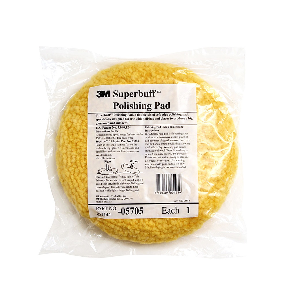 3เอ็ม 5705 ลูกขัดขนแกะสีเหลือง งานขัดเงา 3M 5705 SUPERBUFF POLISHING PAD